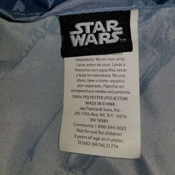 Star Wars Twin Flat Sheet Bedding Blue Jay Franco - Picture 3 of 3